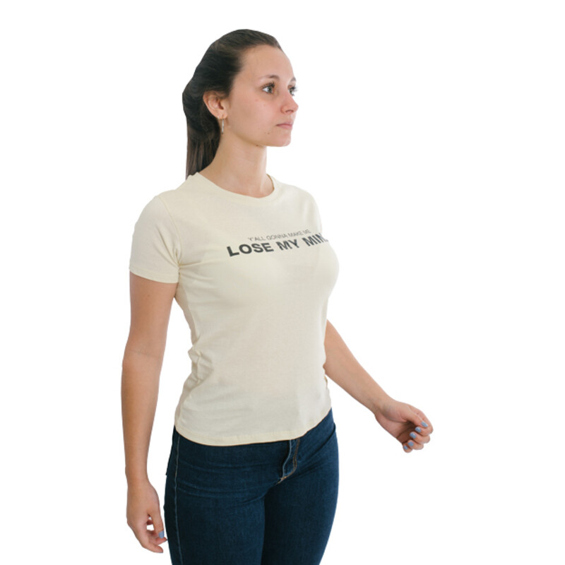 Muvem Ladies Print Crew Neck T-Shirt Amarillo