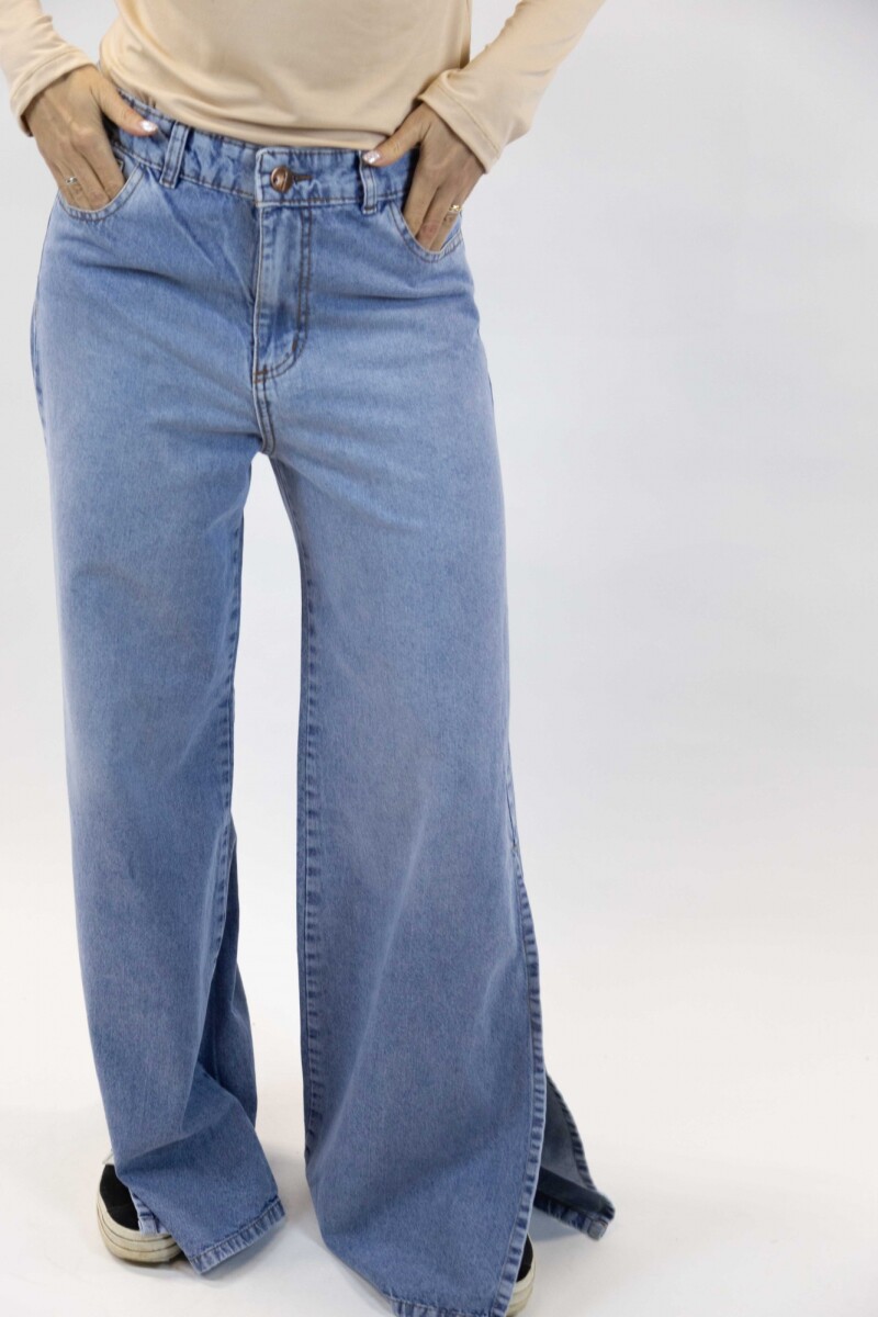 Jean wide c/tajo Azul medio