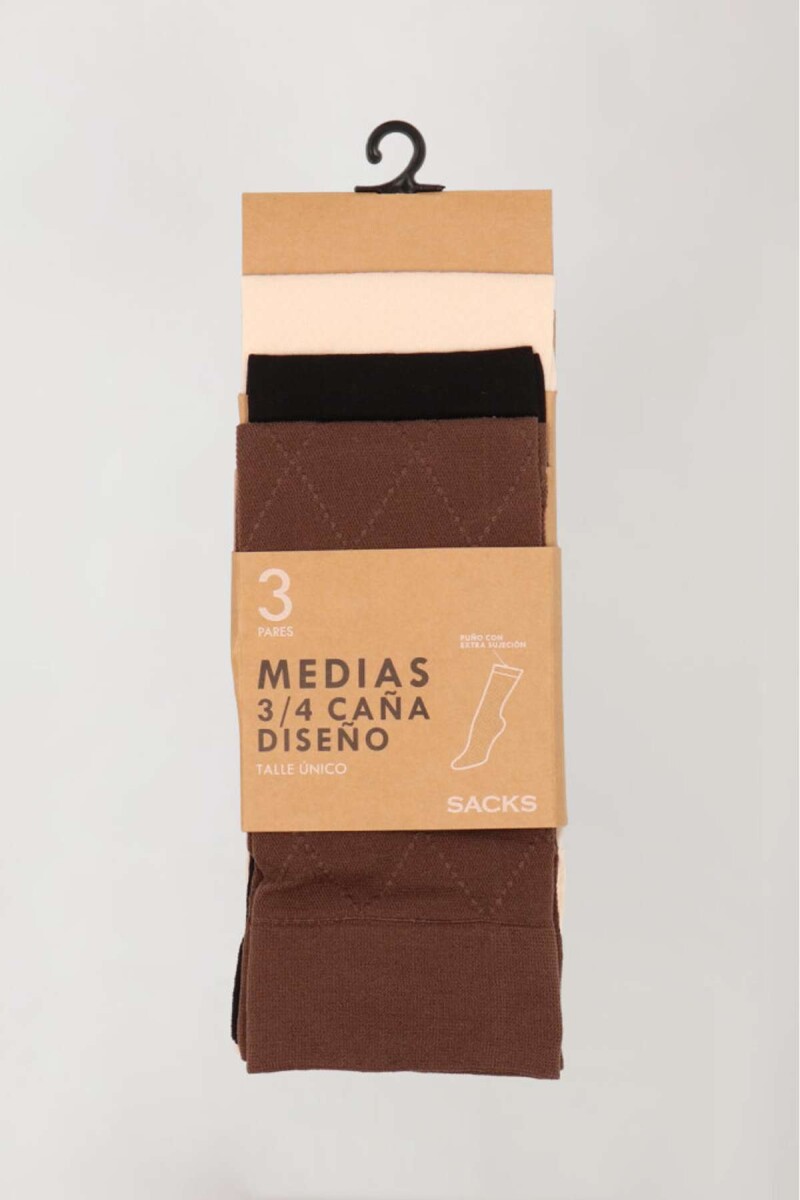 Pack x 3 pares de medias finas con diseño - Estampado 1 