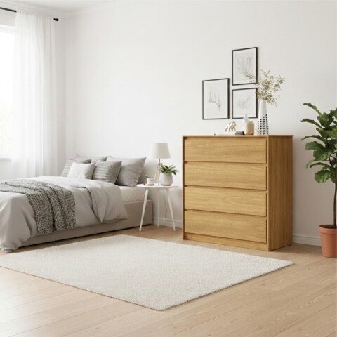 Comoda Cajonera Carla para Dormitorio 4 Cajones con Rieles Telescópicos - Marrocos Comoda Cajonera Carla para Dormitorio 4 Cajones con Rieles Telescópicos - Marrocos