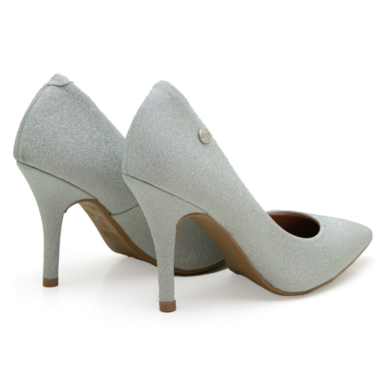 Zapato Vizzano Clasico Dama Punta Fina Taco Alto LXV de - 1184.1101-26565 Plata