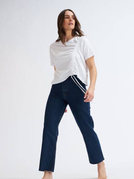 Pantalón de jean recto Azul Oscuro