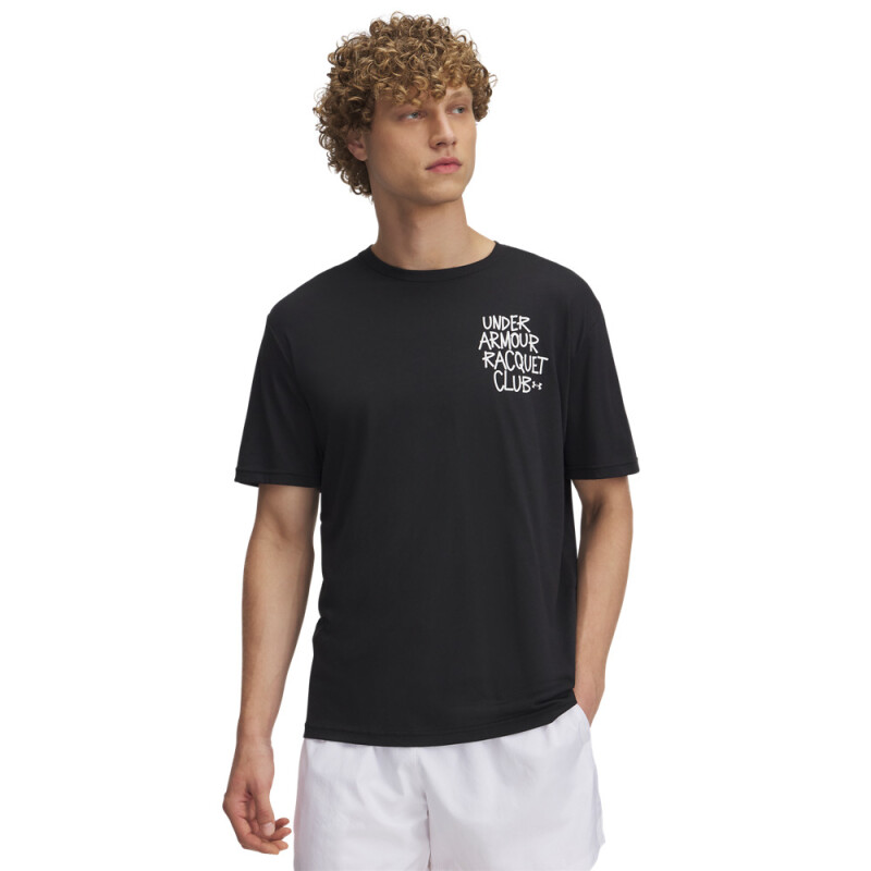 UA M 60/40S Racquet Club SS-WHT BLK-001