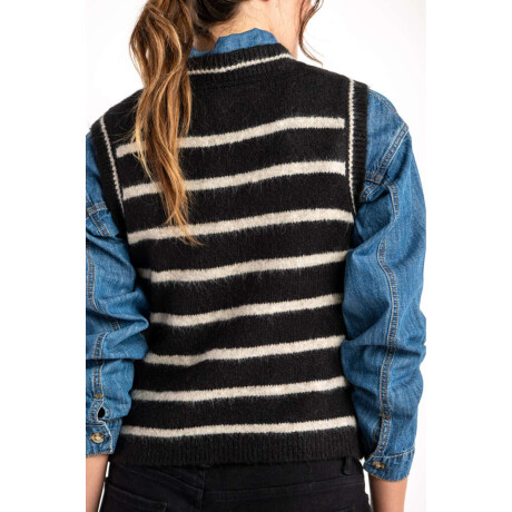 Chaleco Rayado Negro