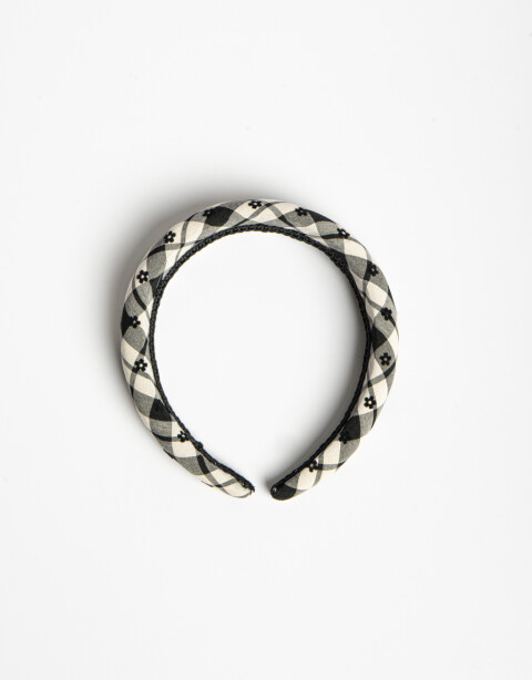 Vinchas Rígidas Estampados Vincha Semi Puffy Cuadrillé - Estampado Geometrico