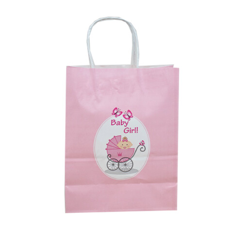 Bolsa de Regalo Baby Shower Chica Rosado