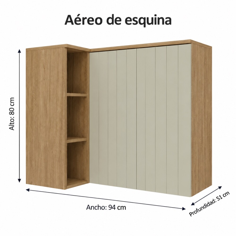 AÉREO ESQUINERO ALACENA CON NICHOS 2 PUERTAS BASCULANTES AÉREO ESQUINERO ALACENA CON NICHOS 2 PUERTAS BASCULANTES