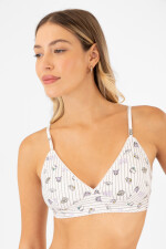 Bralet kitty & friends stripes Blanco