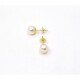 7.5 mm Caravanas De Oro 18 K Y Perlas 7.5 mm Caravanas De Oro 18 K Y Perlas