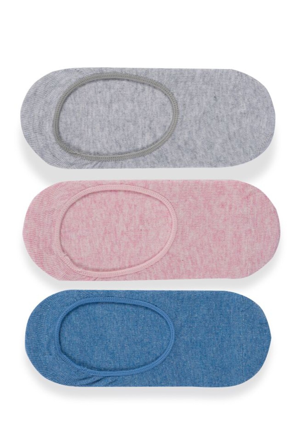 SOQUETE LISO - PACK X 3 Gris Claro