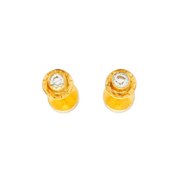 Abridores Zirconia blanca-Oro 18k-Piedra Zirconia-AB9526 conpiedra