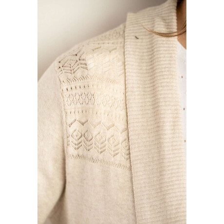 Cardigan C/solapa Algodon Elastano Beige Melange