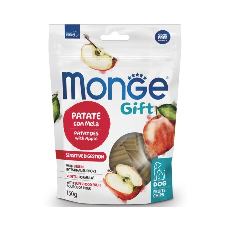 MONGE GIFT FRUIT CHIP SENSITIVE DIGESTION POTATO & APPLE 150GR Monge Gift Fruit Chip Sensitive Digestion Potato & Apple 150gr