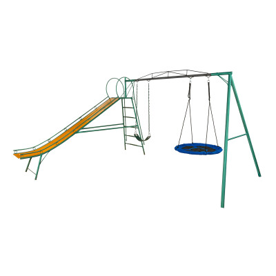 Juego Combinado Infantil con tobogán N°5. 1hamacas de cincha y 1 hamaca circular. Juego Combinado Infantil con tobogán N°5. 1hamacas de cincha y 1 hamaca circular.