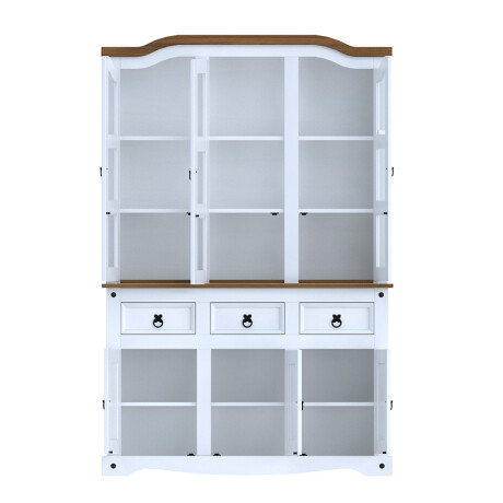Modular cristalero 6P+3C Linea Naturale Blanco/Roble
