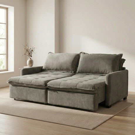 Sofá Cama Oliver - Tela Microfibra 12075 (Salvia)