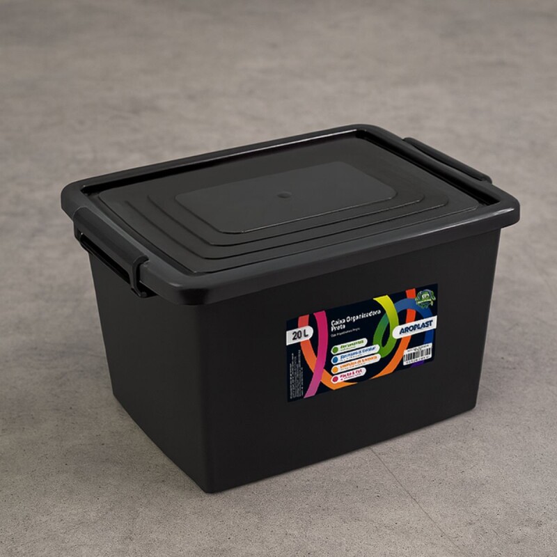 Set x3 Caja organizadora 20lts NEGRO