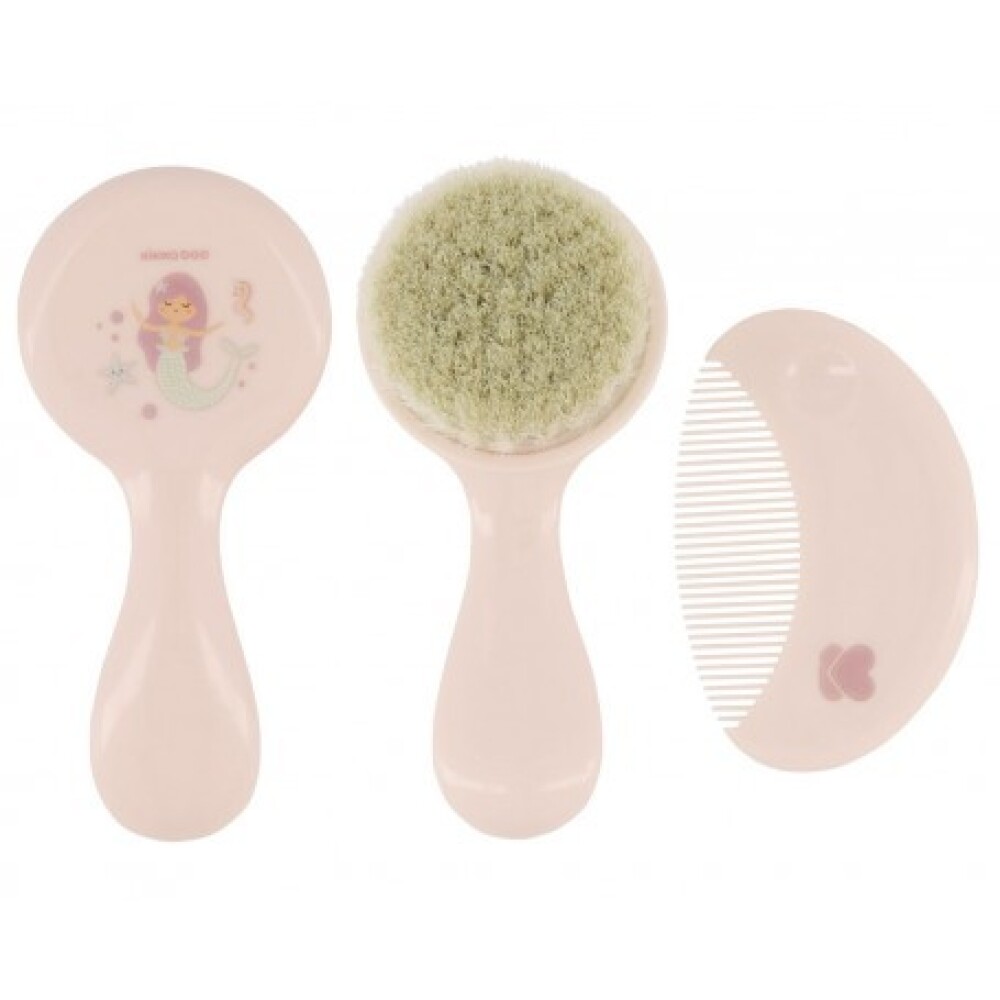 Set cepillo y peine KIKKABOO rosado