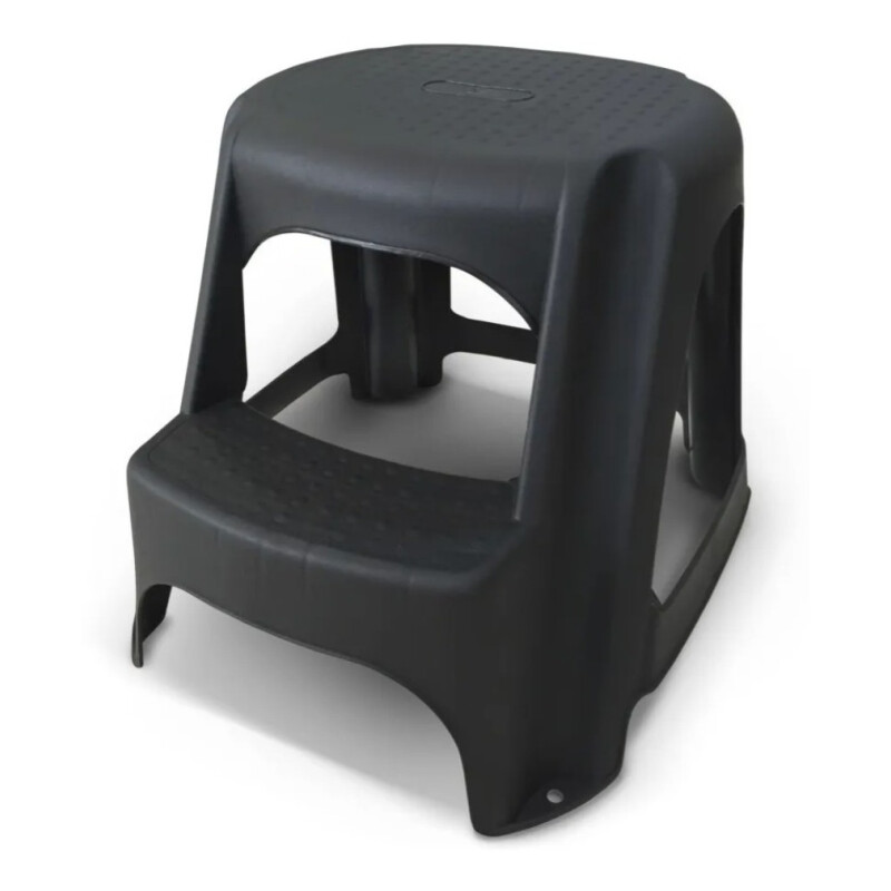 Banco Banqueta Taburete Escalera 2 Escalones 99kg 41x53x48cm Negro