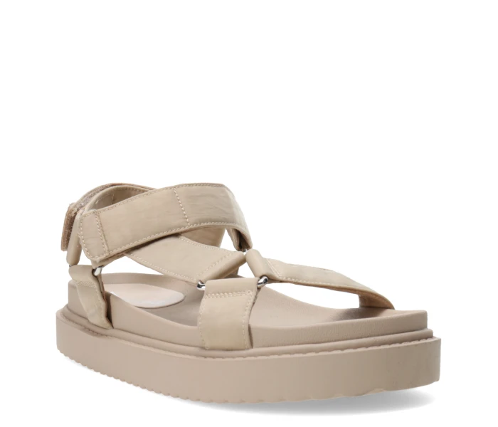 Sandalia CAICOS de tela con velcro Beige