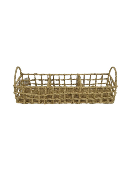 ORGANIZADOR 3 DIV. C/ASAS SEAGRASS 42X14XH9/14CM ORGANIZADOR 3 DIV. C/ASAS SEAGRASS 42X14XH9/14CM