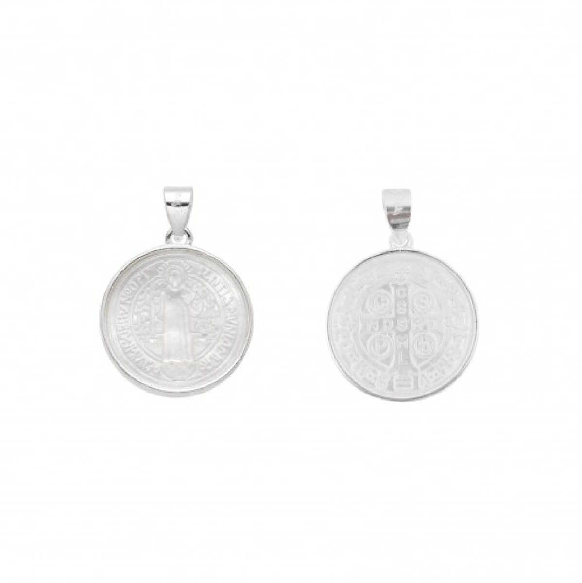 Medalla de plata 925 y nácar, SAN BENITO. 