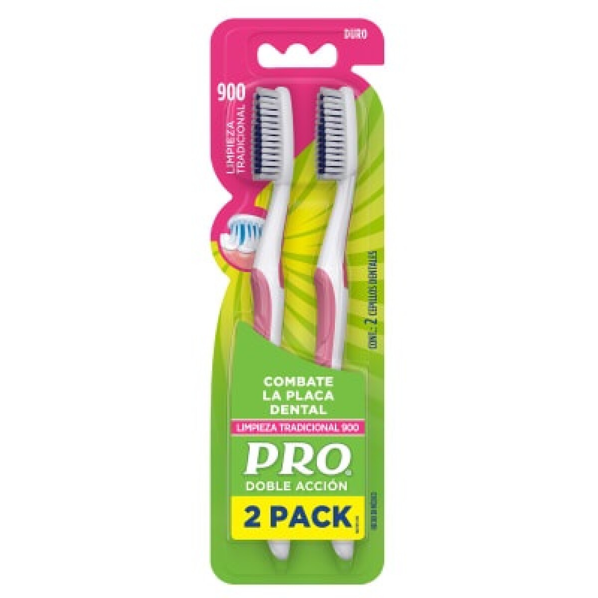 Cepillo Dental Pro Limpieza Tradicional 900 Duro 2 Uds. 