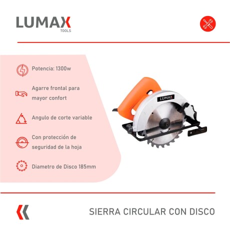 Sierra Circular Lumax 1300w Disco 185mm Sierra Circular Lumax 1300w Disco 185mm