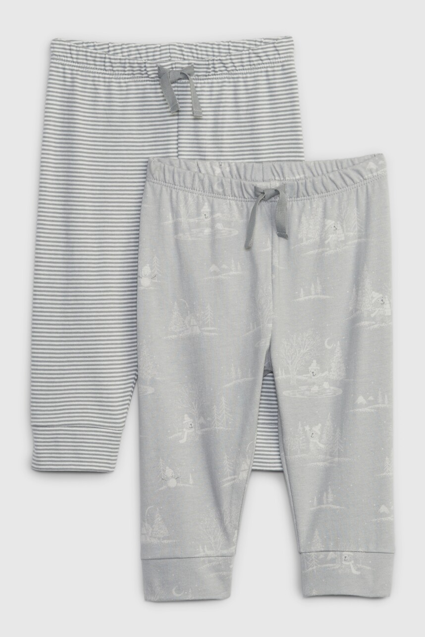 Pantalón De Algodón Pack X2 Bebé Pilot Grey