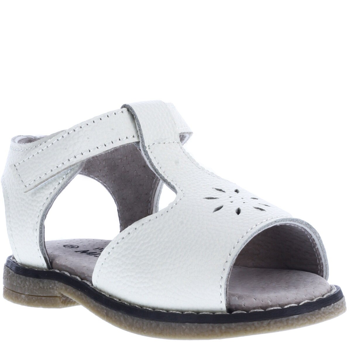 Sandalias de Niña MINI Miss Carol GRACE con velcro y calado - Blanco 