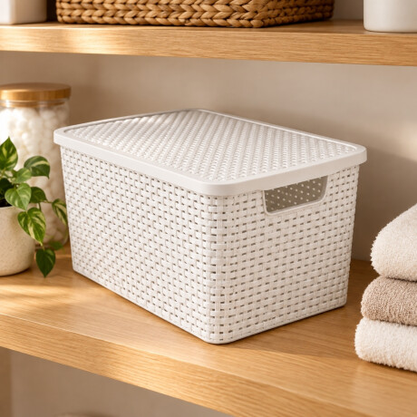 Caja simil ratán 7 lts BLANCO