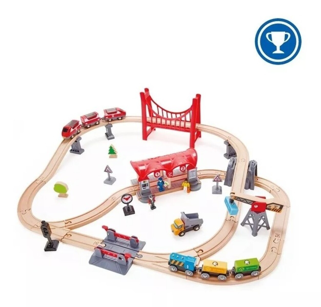 Pista circuito estacion de tren madera HAPE 