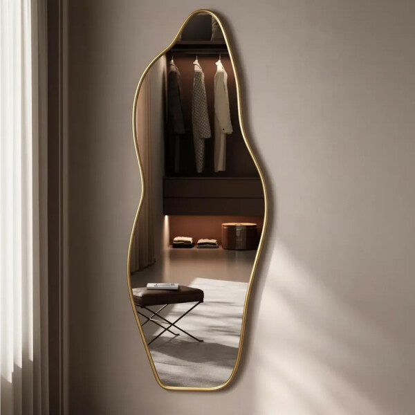 Espejo Irregular Pared Cuerpo Entero Fm02 50 X 160 Cm DORADO
