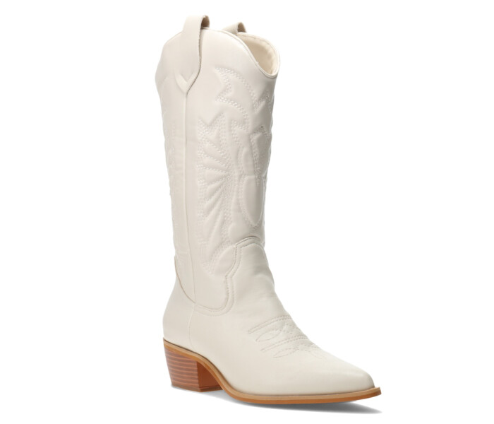 Botas de Mujer Miss Carol EDNA tejana con diseño en la caña Beige