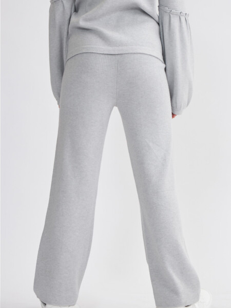 Pantalón de punto con bolsillos Gris Melange
