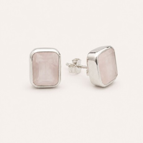Caravanas Burkina N°1 Cuarzo Rosa - Plata 925 Caravanas Burkina N°1 Cuarzo Rosa - Plata 925