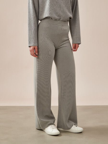 PANTALON NORA WIDE GRIS MELANGE C
