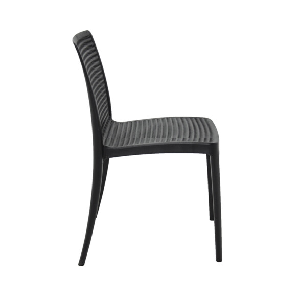 Silla apilable negra ISABELLE con respaldo calado -TRAMONTINA TD0623