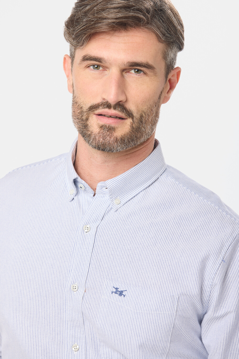 CAMISA OXFORD A RAYAS Azul