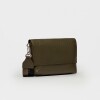 Morral Olivia En Cuero Graneado Verde