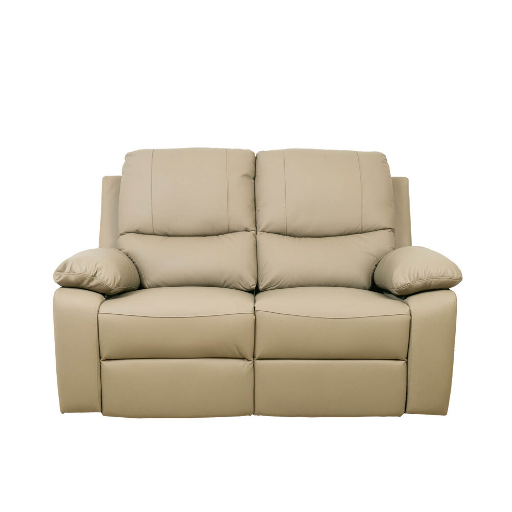 RECLINER MANUAL 2 CUERPOS CUERO-Y-SIMIL-CUERO MARRON LINA TAUPE