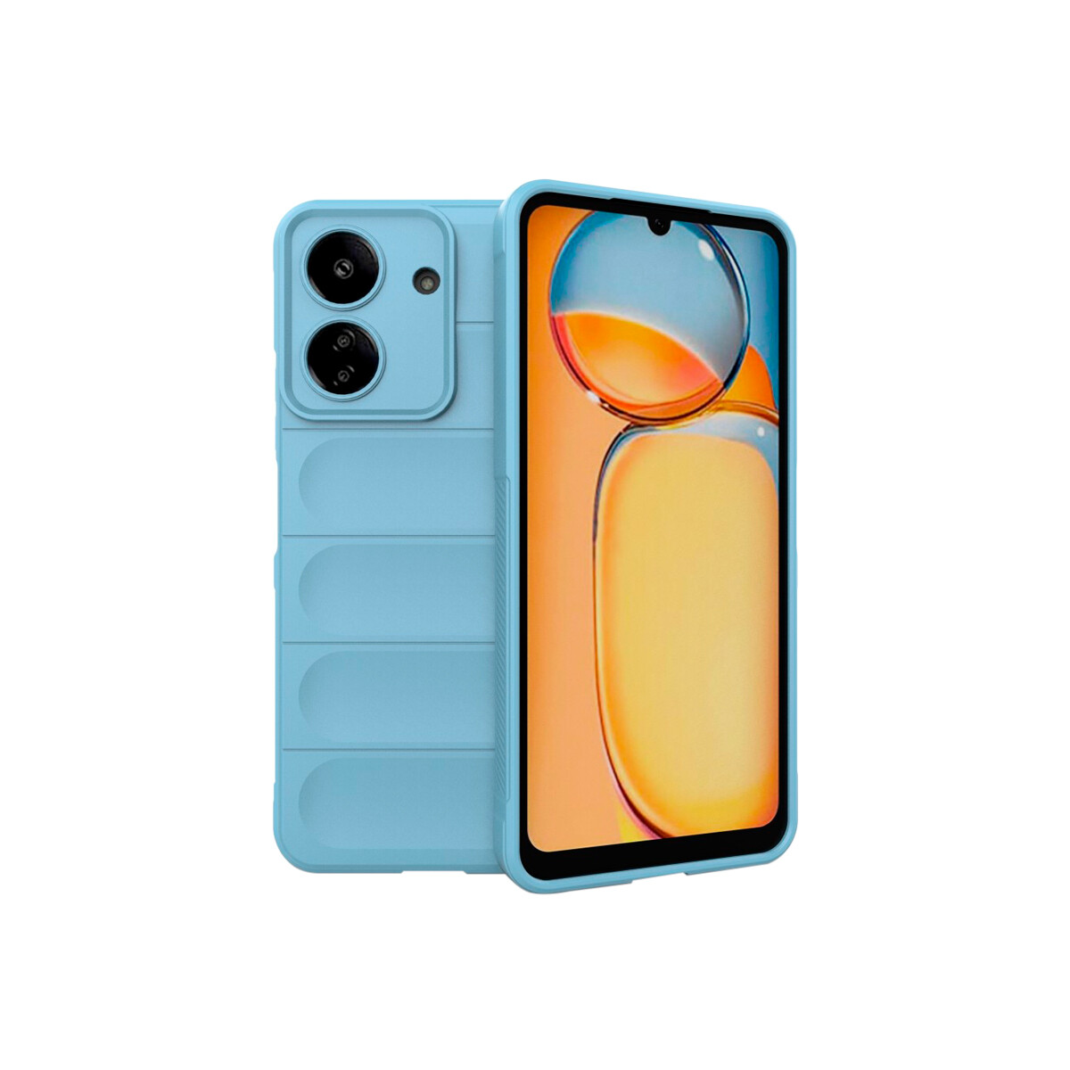 Protector Xiaomi Redmi 13C engomado con textura color celeste 