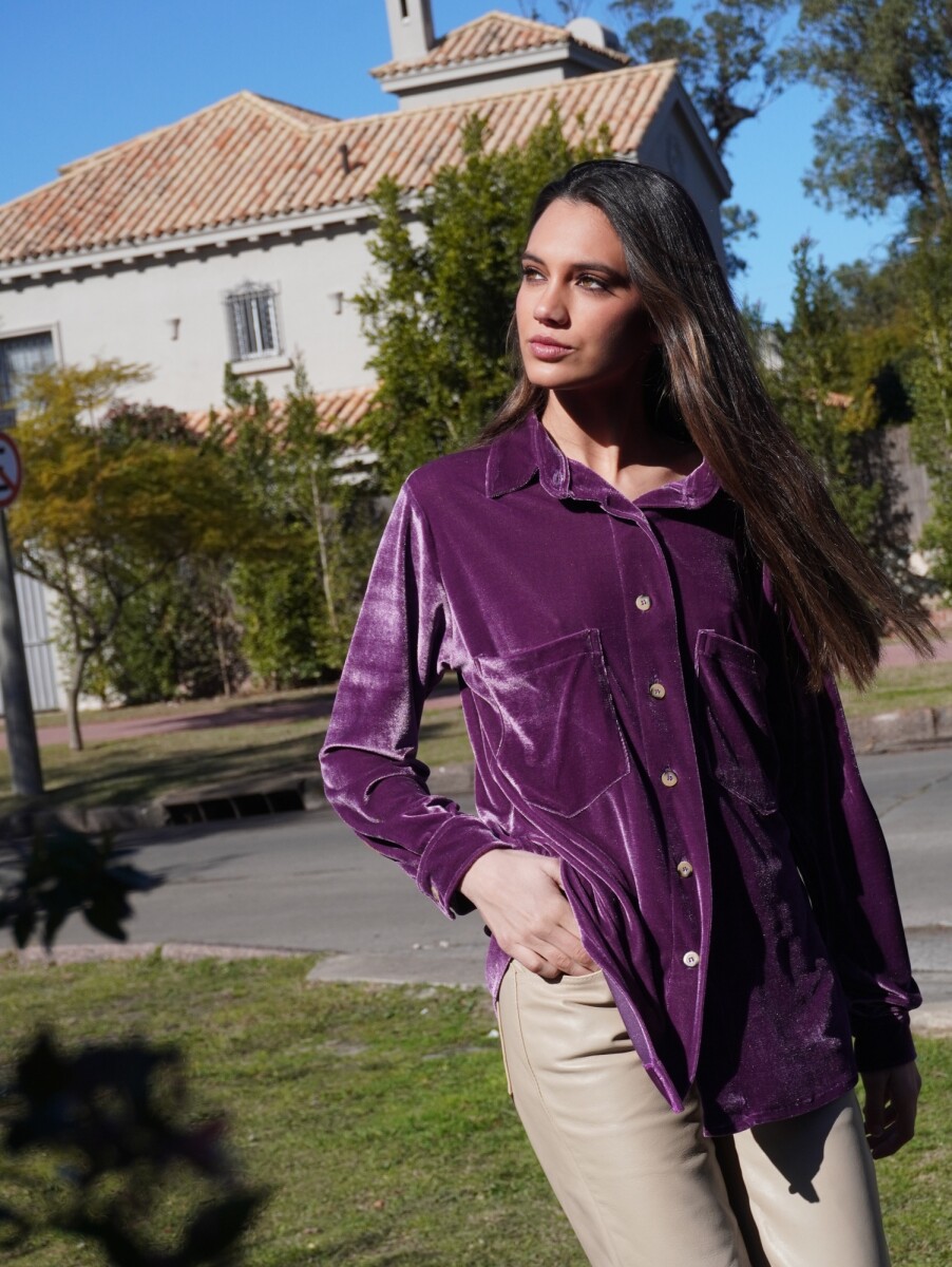 Velvet Shirt con Puño - Morado 