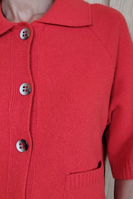 Cardigan Manchester Lambswool Rojo