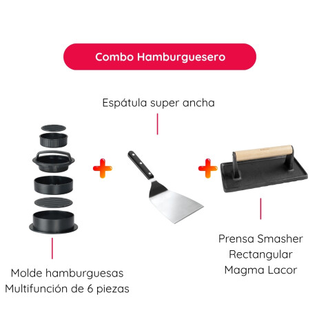 Kit Hamburguesero con Smash Hamburguesa y Espatula Kit Hamburguesero con Smash Hamburguesa y Espatula