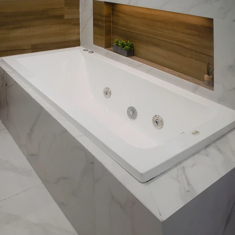 Bañera De Empotrar Con Hidromasaje 150X70X42 6 Jets Color Blanco BLANCO