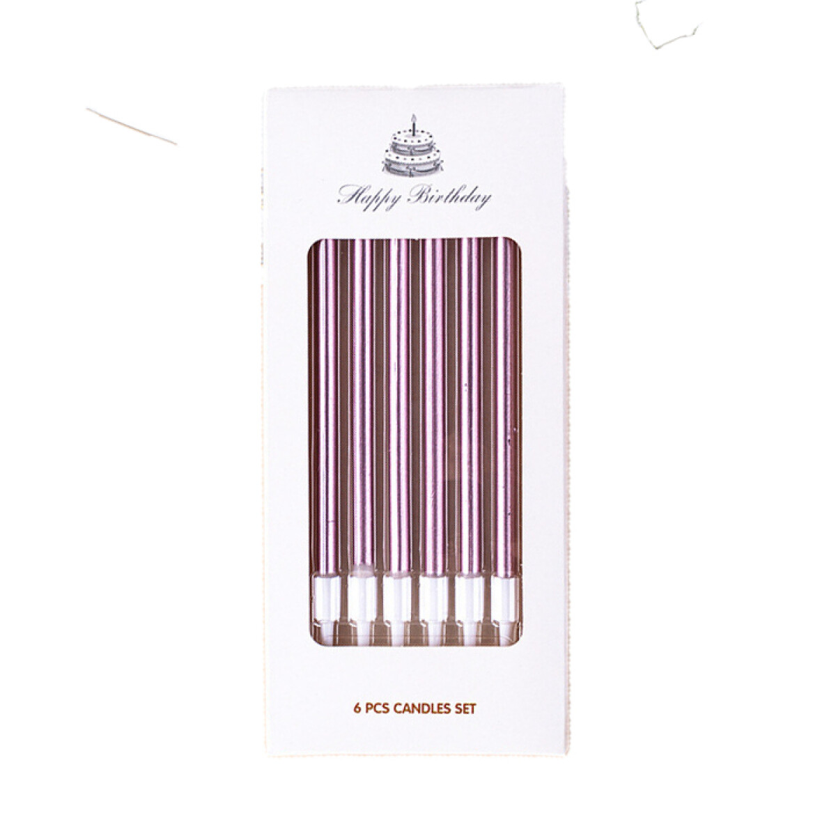 Velita Metal recta 10 cm x 6 - Rosadas 