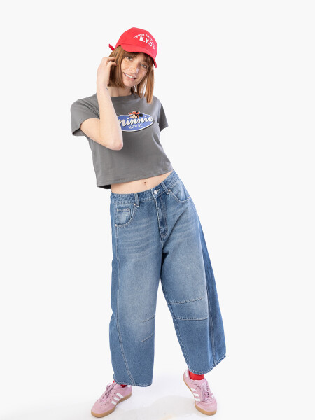 REMERA RETRO MINNIE GRIS OSCURO