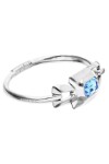 PULSERA SEMIRIGIDA DE ALEACIÓN DE METALES BAÑADA EN PLATA DE LEY CON CRISTAL FACETADO AZUL Pulsera