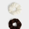 Skunzies Set por 2 Scrunchie Puffy - Combinacion Bicolor